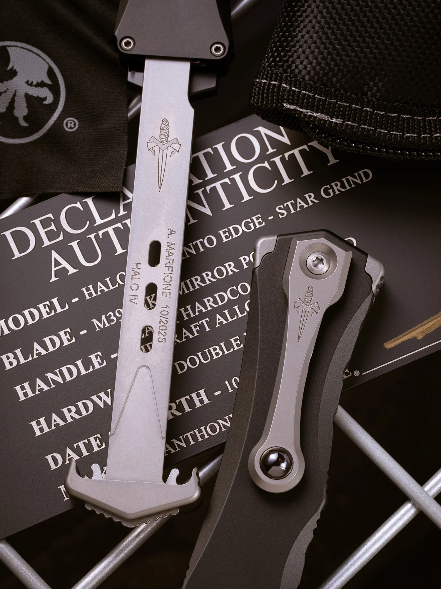 HALO IV TANTO EDGE- STAR GRIND MIRROR POLISH BLACK HARDCOAT ANODIZED ALLOY DOUBLE VAPOR BLAST MADE IN USA - Image 2