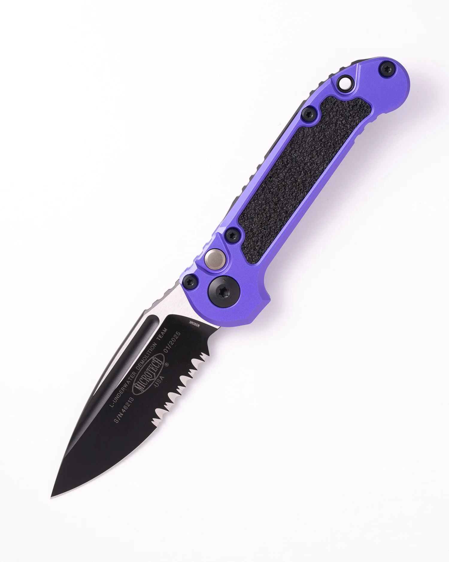 L.U.D.T. BLACK PARTIAL SERRATED BLADE PURPLE HANDLE (1135-2PU)