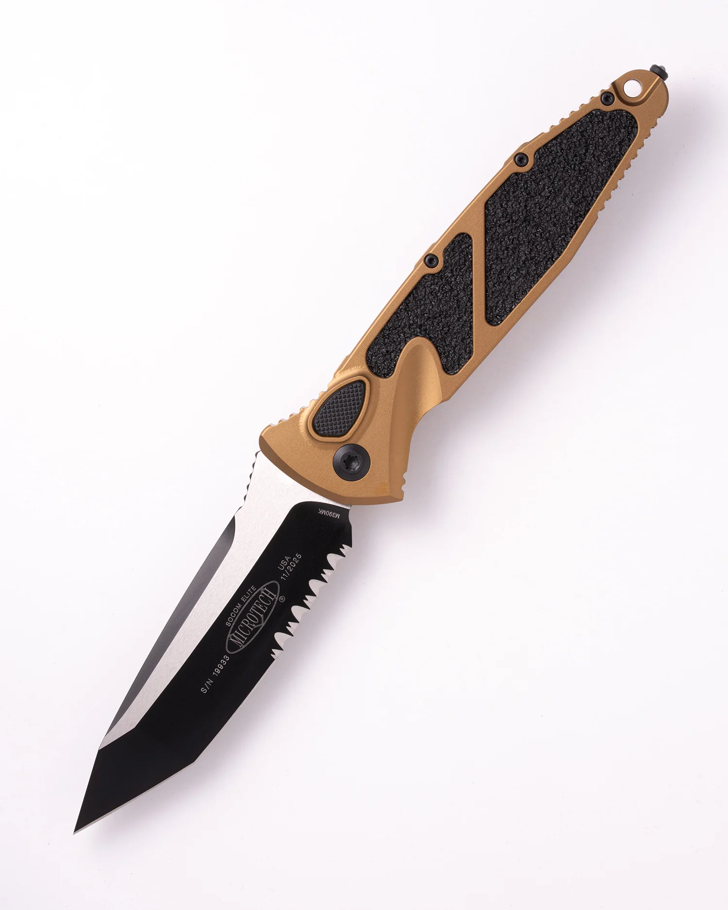 SOCOM® Elite Auto T/E Black Part Serrate Tan (161A-2TA)