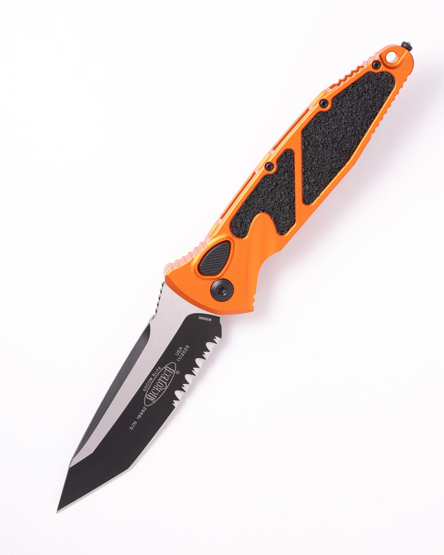 SOCOM ELITE AUTO T/E BLACK PART SERRATE ORANGE (161A-2OR)