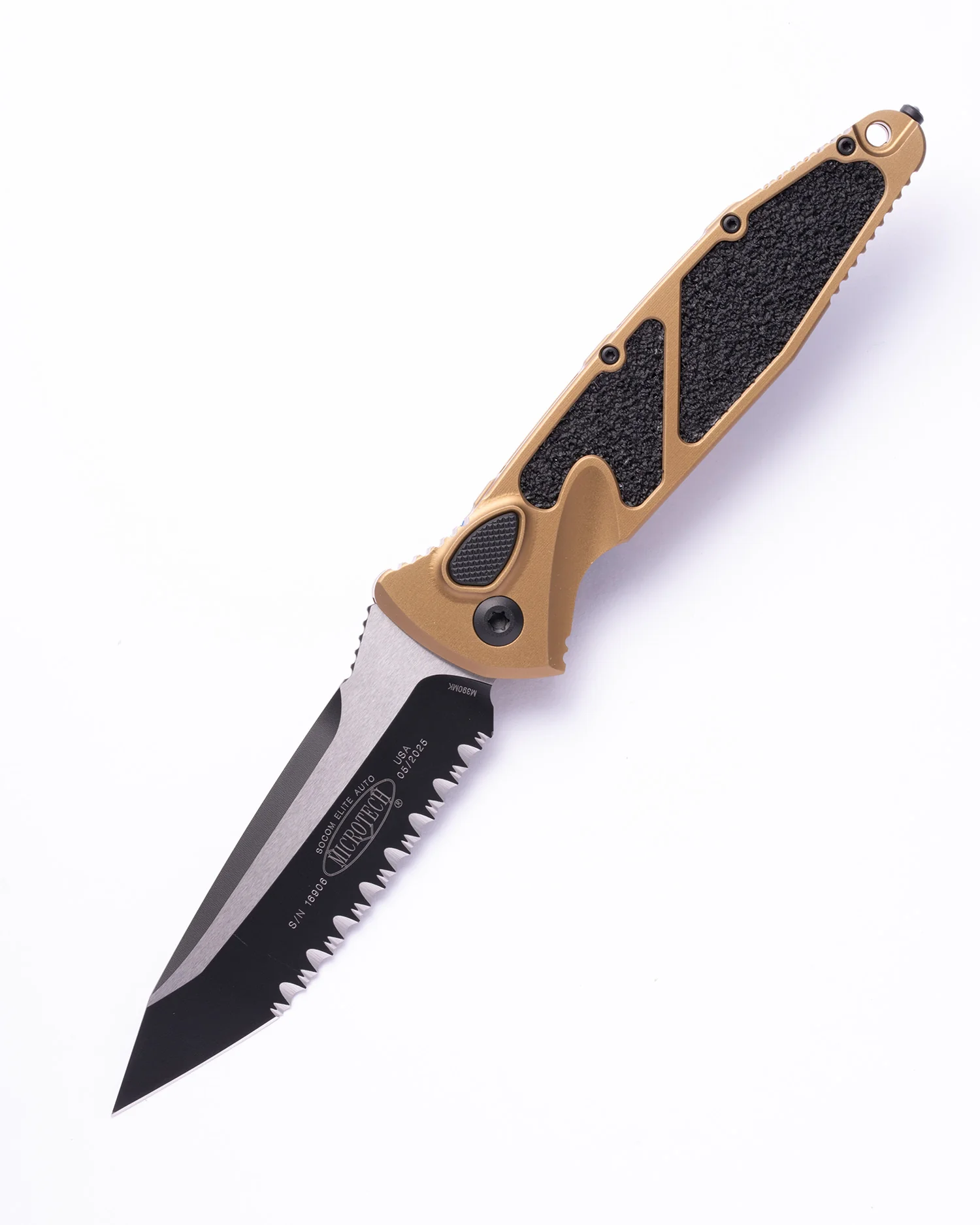 SOCOM ELITE AUTO T/E BLACK PART SERRATE TAN (161A-3TA)