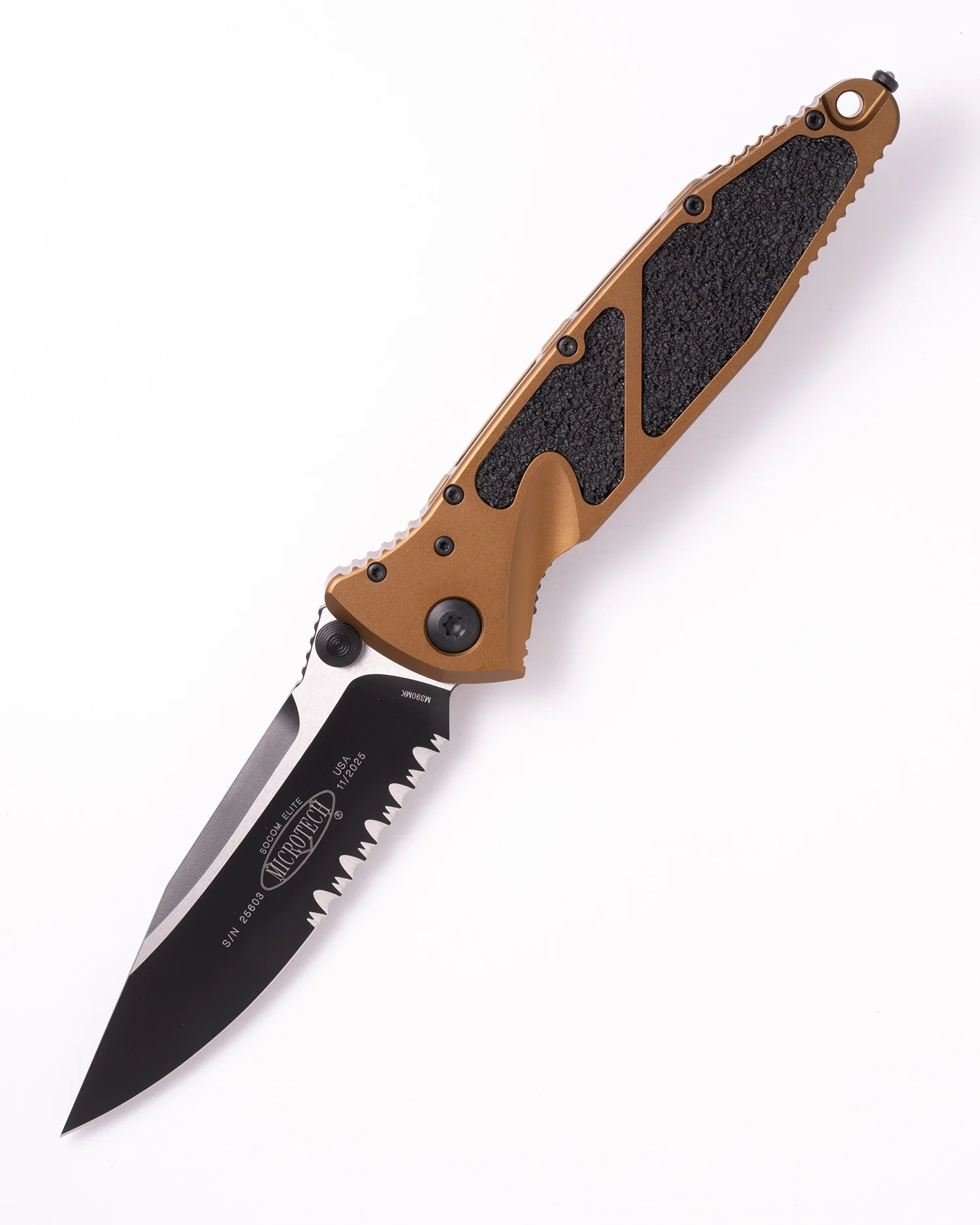 SOCOM ELITE MANUAL S/E BLACK PART SERRATE TAN (160-2TA)