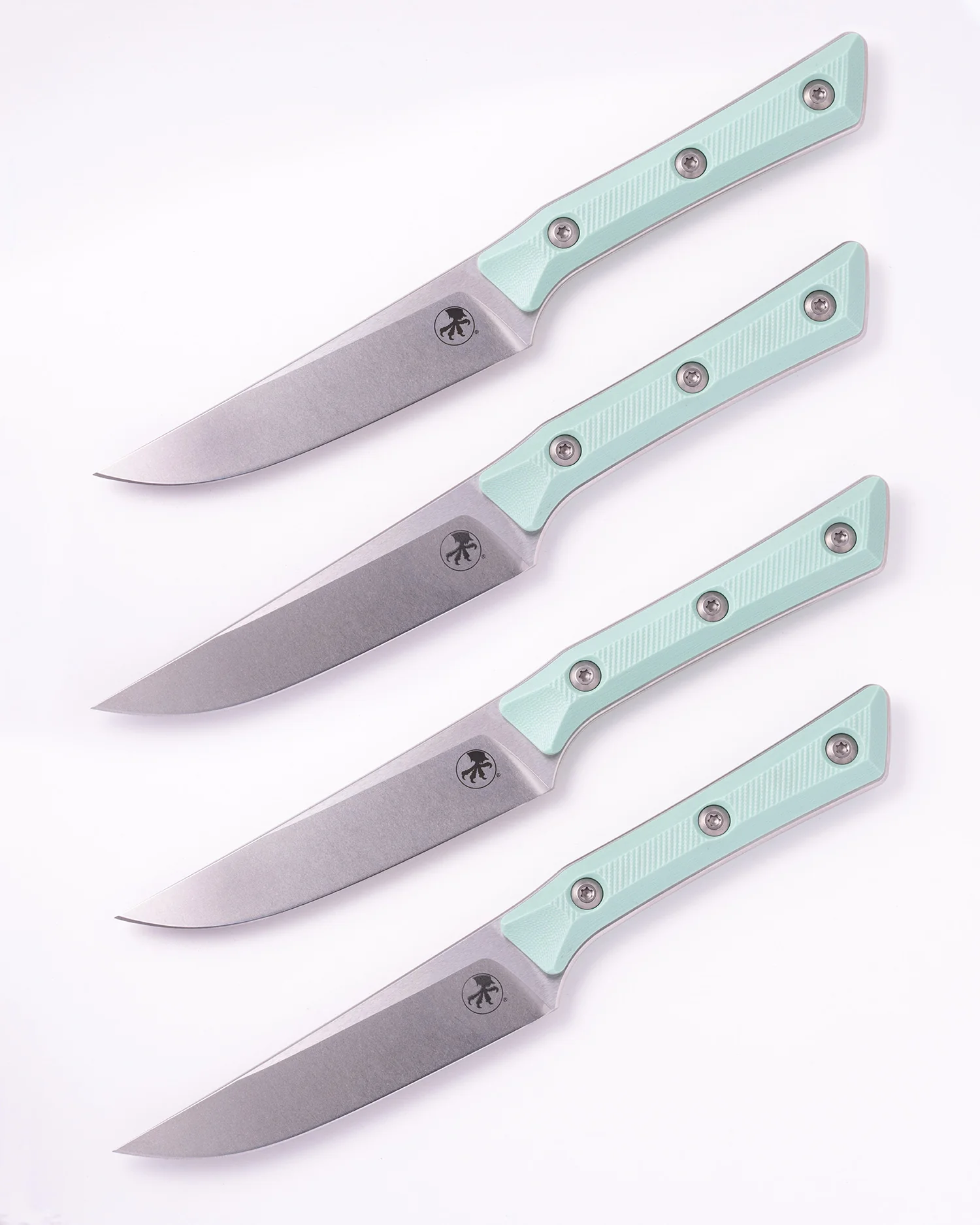 Steak Knife Set (4) Stonewash Standard Caribbean Blue G-10 (3600-10SETCA)