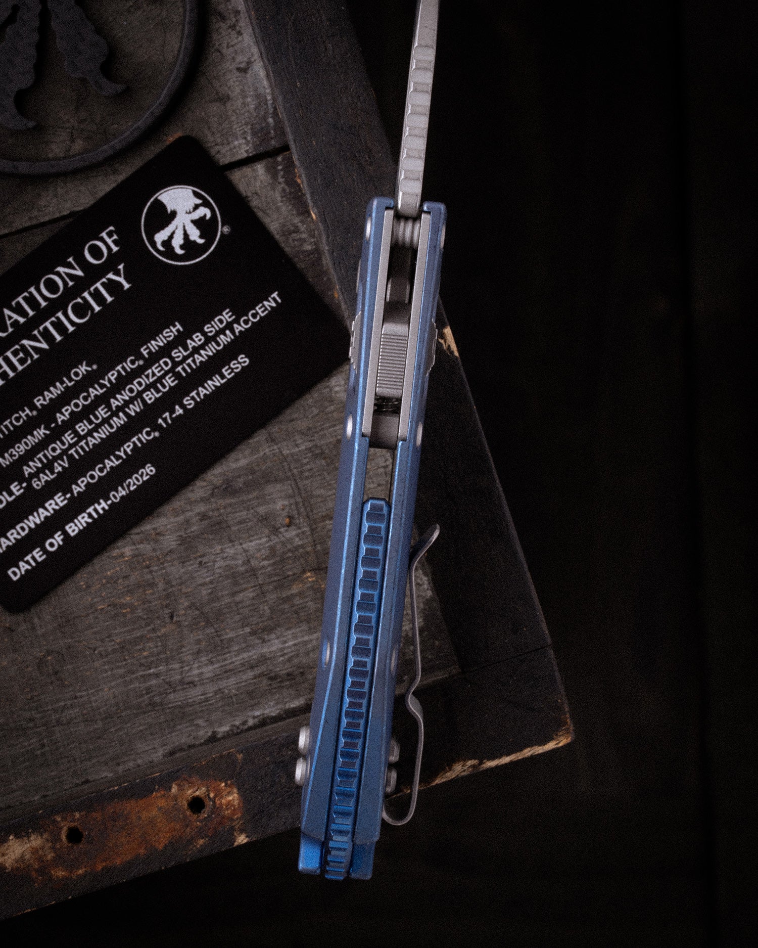 Stitch RAM-LOK™ Marfione Select Apocalyptic Finish Antique Blue Slab Side Titanium W/Blue Titanium Accent Apocalyptic Stainless (169RL-10APFRMS2) (Copy) - Image 3