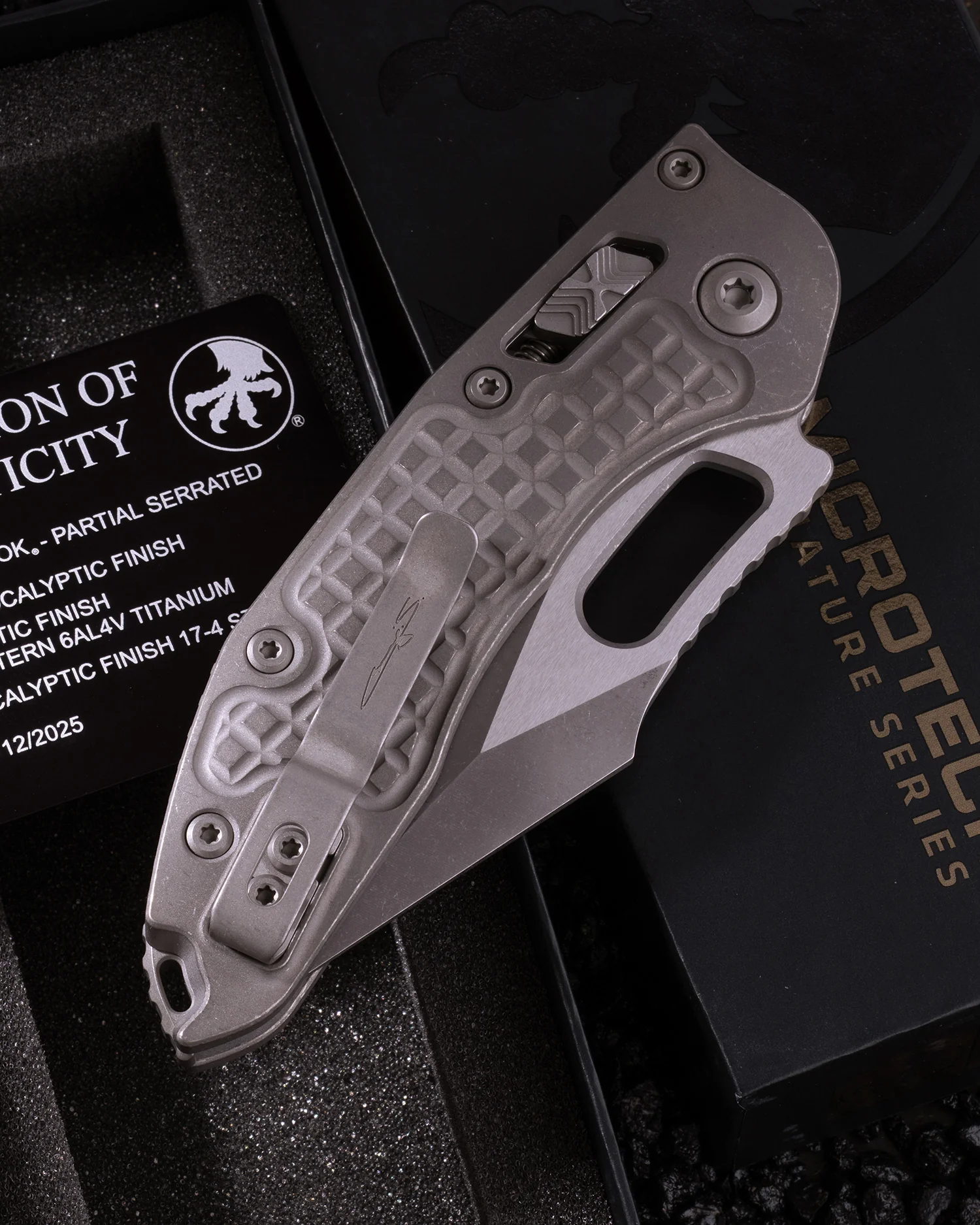 Stitch RAM-LOK™ Partial Serrate Marfione Select Apocalyptic Finish Frag Pattern Titanium Apocalyptic Finish Stainless (169RL-11APFRMS1) - Image 2