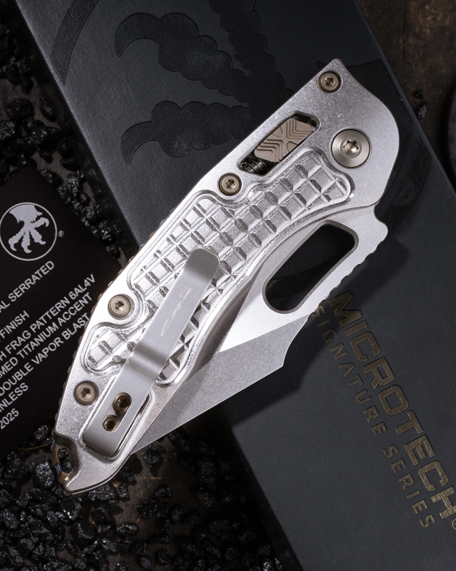 STITCH RAM-LOK PARTIAL SERRATED MARFIONE SELECT STONEWASH FINISH STONEWASH FINISH FRAG PATTERN TITANIUM W/ FLAMED TITANIUM ACCENT BRONZED DOUBLE VAPOR BLAST STIANLESS - Image 2