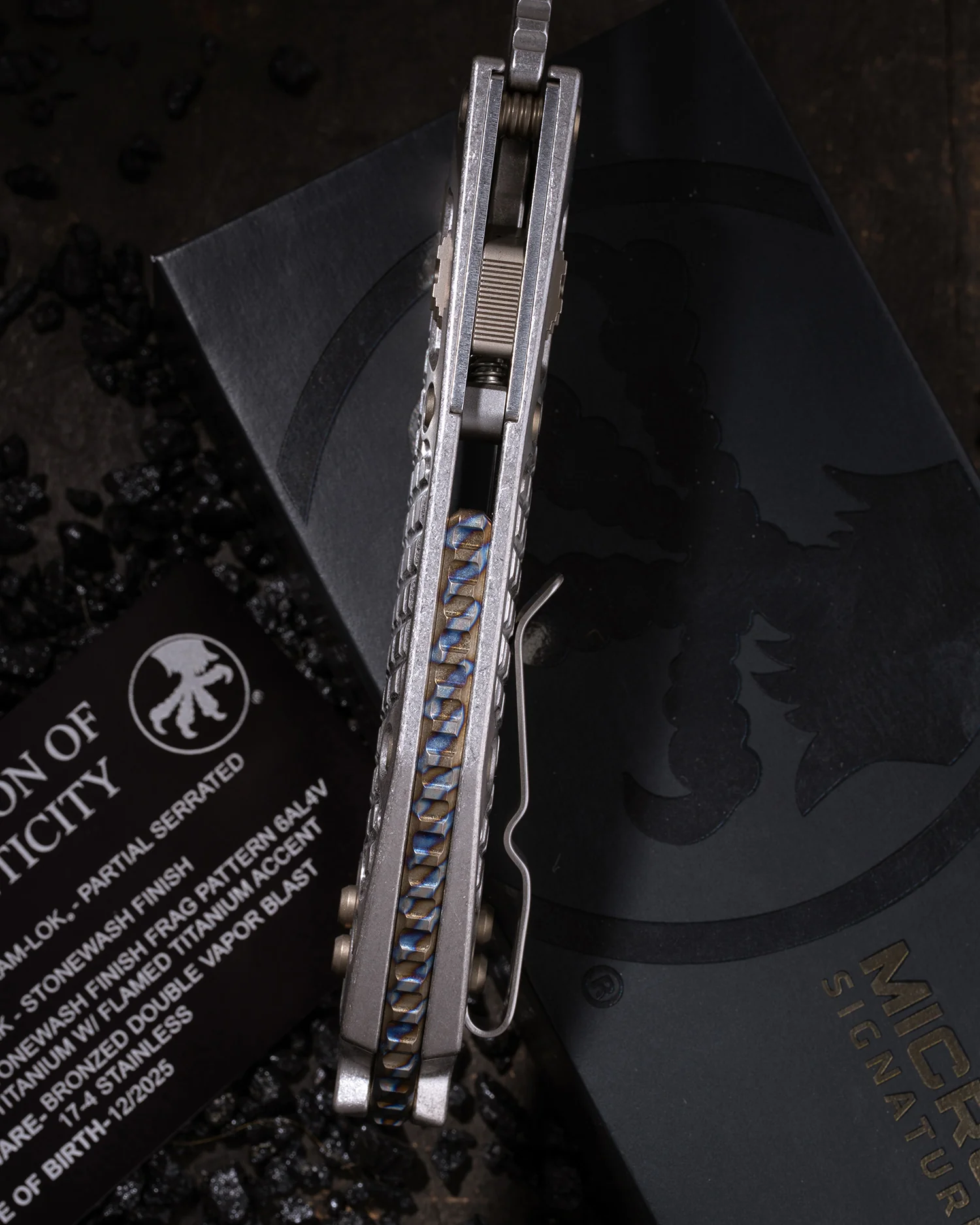 STITCH RAM-LOK PARTIAL SERRATED MARFIONE SELECT STONEWASH FINISH STONEWASH FINISH FRAG PATTERN TITANIUM W/ FLAMED TITANIUM ACCENT BRONZED DOUBLE VAPOR BLAST STIANLESS - Image 3